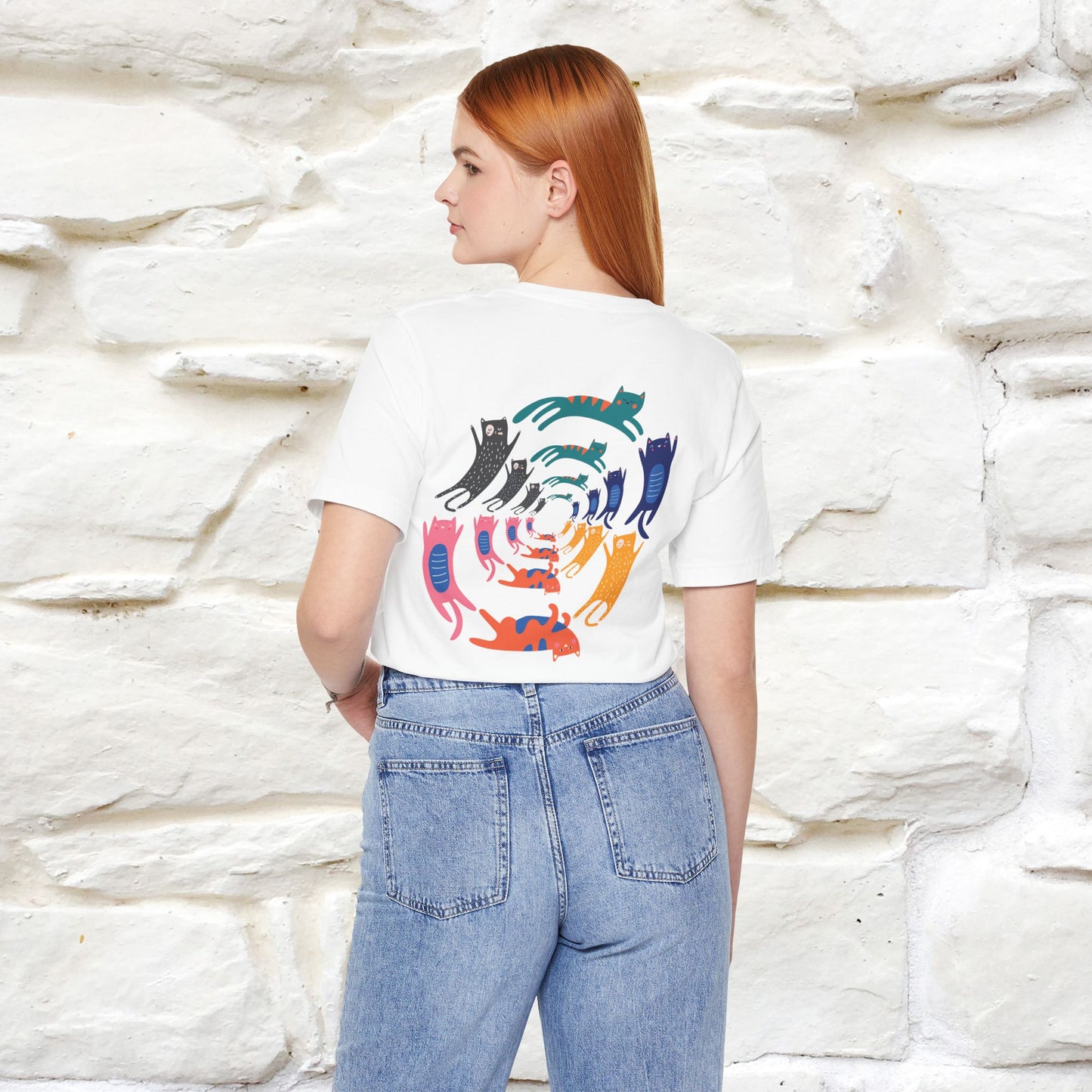 "The Hypnotic Meow'' Cat T-Shirt Front and Back Design | Nunu&Miao Studio