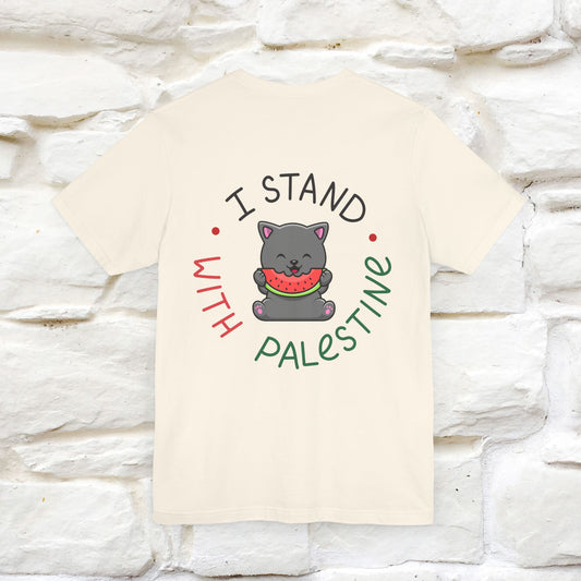 "I Stand With Palestine" Cat T-shirt for Men & Women | Front & Back Design | 100% Cotton*