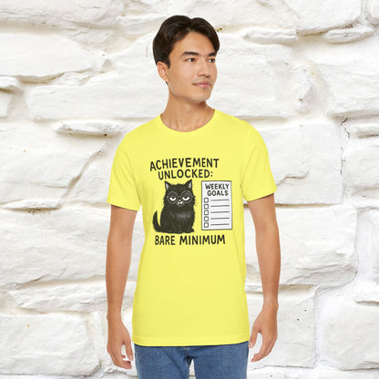"Achievement Unlocked Bare Minimum." |Cat T-Shirt | Nunu&Miao Studio