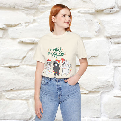 "Natal Magico" Cat T-shirt  |Nunu&Miao Studio - Nunu&Miao Studio