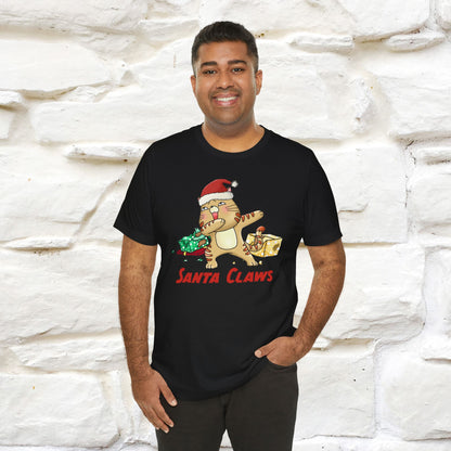 “Funny Santa Claws T-Shirt | Festive Cat Christmas Shirt for Men & Women | 100% Cotton*”