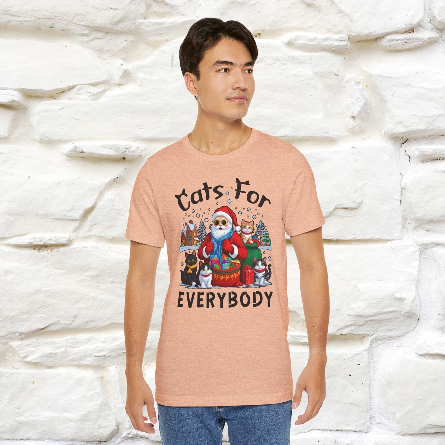 Cats For Everybody T-Shirt | Festive Cat Christmas Shirt for Men & Women | 100% Cotton