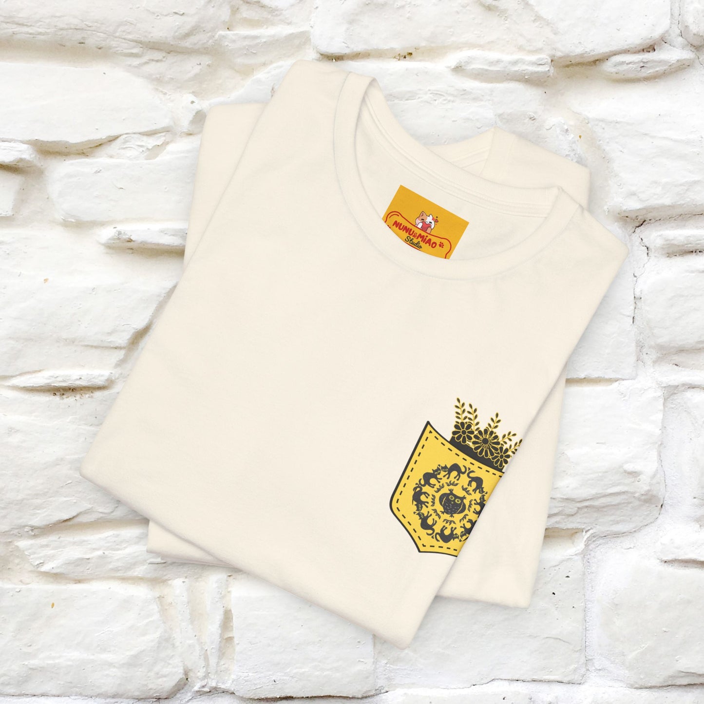 ''Black Cat Circle'' Cat T-Shirt Front and Back Design | Nunu&Miao Studio