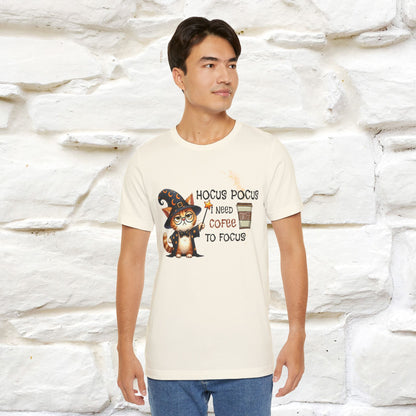 ''Hocus Pocus I Need Coffe To Focus'' Funny Cat Shirt | Nunu&Miao Studio
