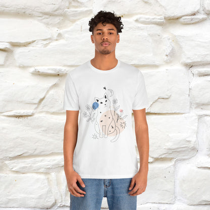 "Night Garden Cat T-Shirt for Men & Women | 100% Cotton* | Enchanting Cat Lover Tee 🐾"