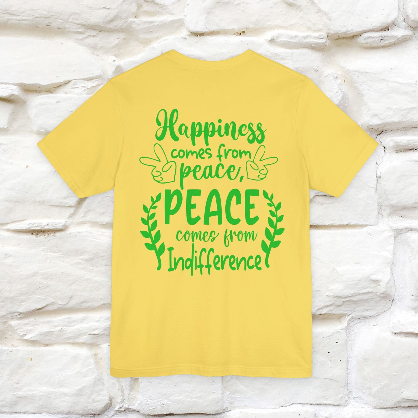 "Happiness Comes From Peace, Peace Comes From Indifference" Cat T-Shirt| Front & Back Design | Nunu&Miao Studio