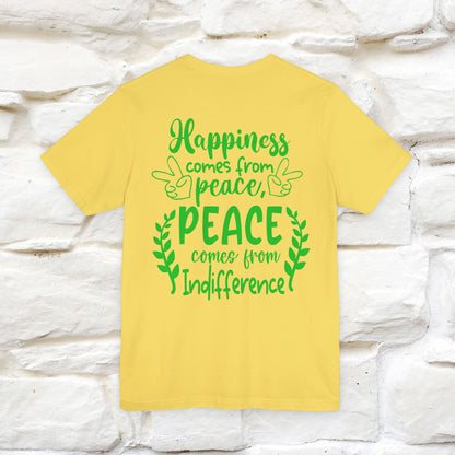 "Happiness Comes From Peace, Peace Comes From Indifference" Cat T-Shirt| Front & Back Design | Nunu&Miao Studio