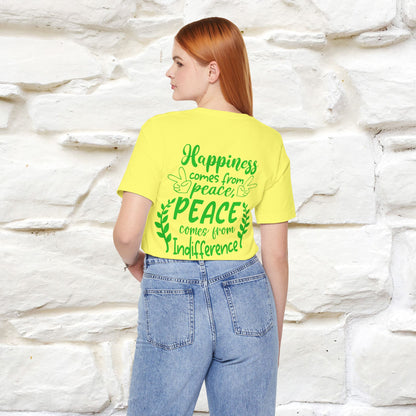 "Happiness Comes From Peace, Peace Comes From Indifference" Cat T-Shirt| Front & Back Design | Nunu&Miao Studio