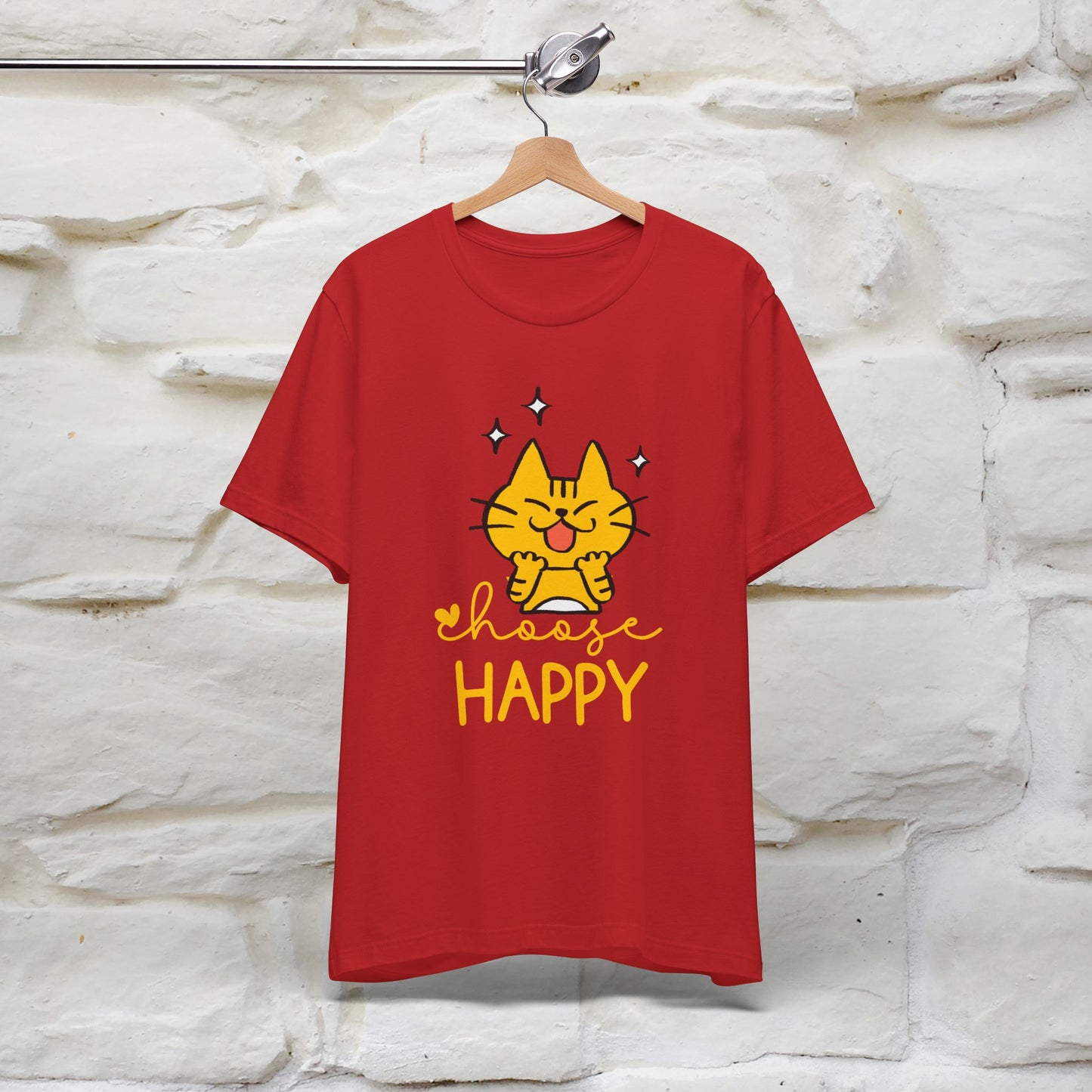 "Choose Happy" Cat T-Shirt for Men & Women | 100% Cotton* | Positive Tee 🐾