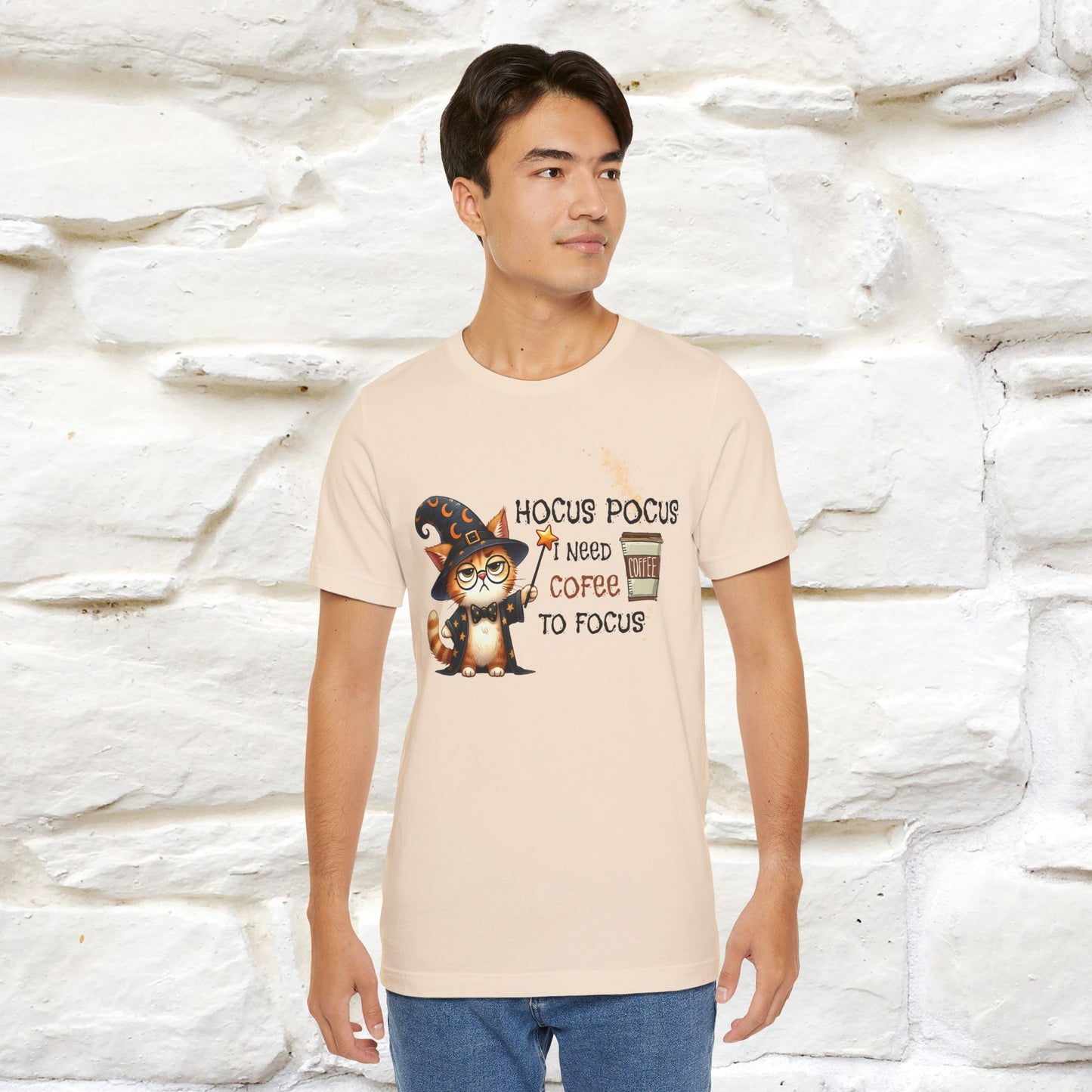 ''Hocus Pocus I Need Coffe To Focus'' Funny Cat Shirt | Nunu&Miao Studio