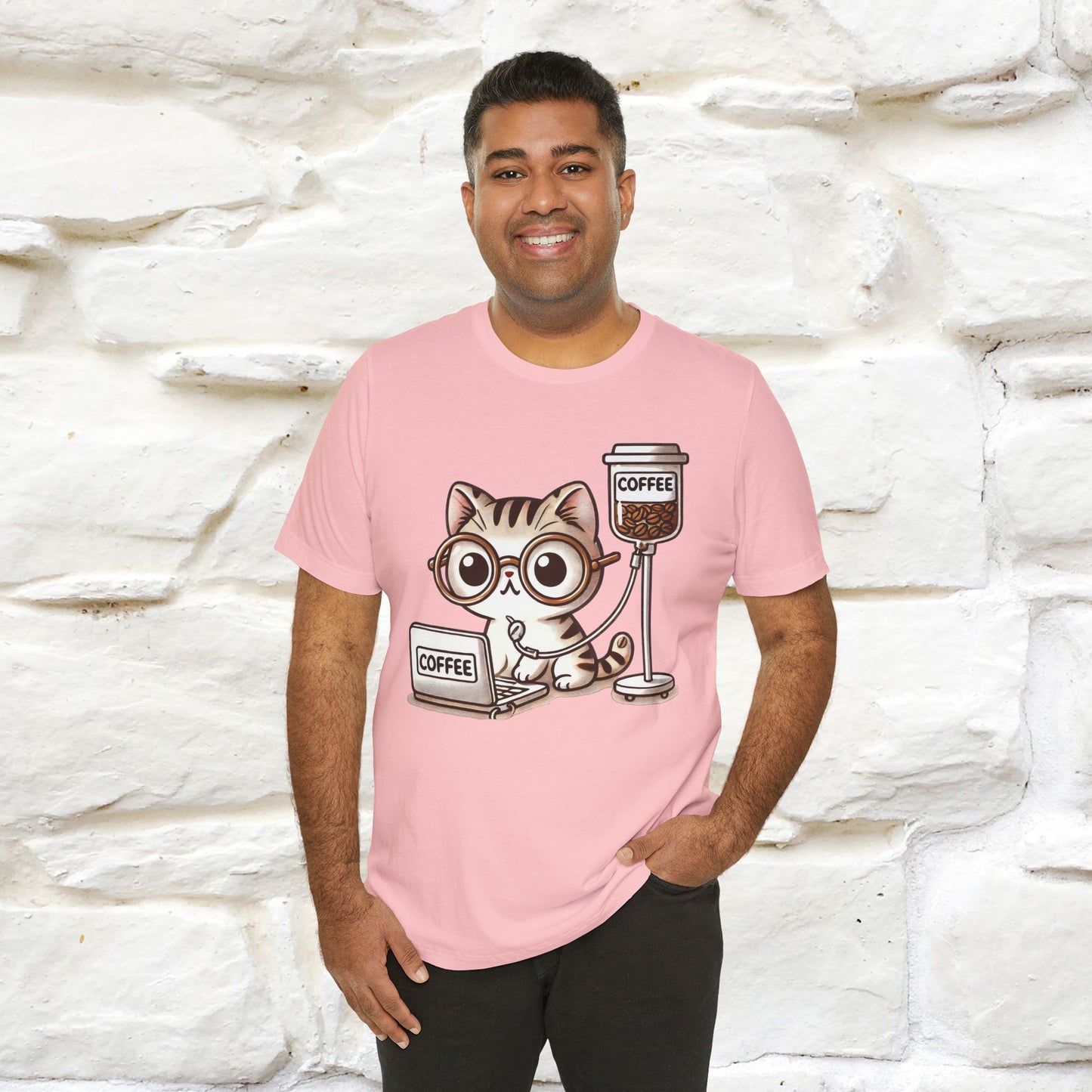 "Coffee Runs Through My Veins" Cat T-shirt for Men & Women | 100% Cotton* | Cat Lover Tee