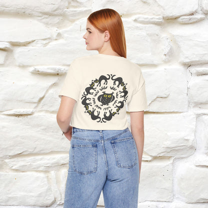 ''Black Cat Circle'' Cat T-Shirt Front and Back Design | Nunu&Miao Studio