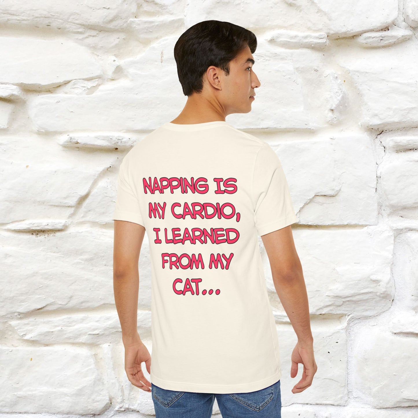 "Napping Is My Cardio, I Learned From My Cat…" Funny Cat T-shirt | Nunu&Miao Studio