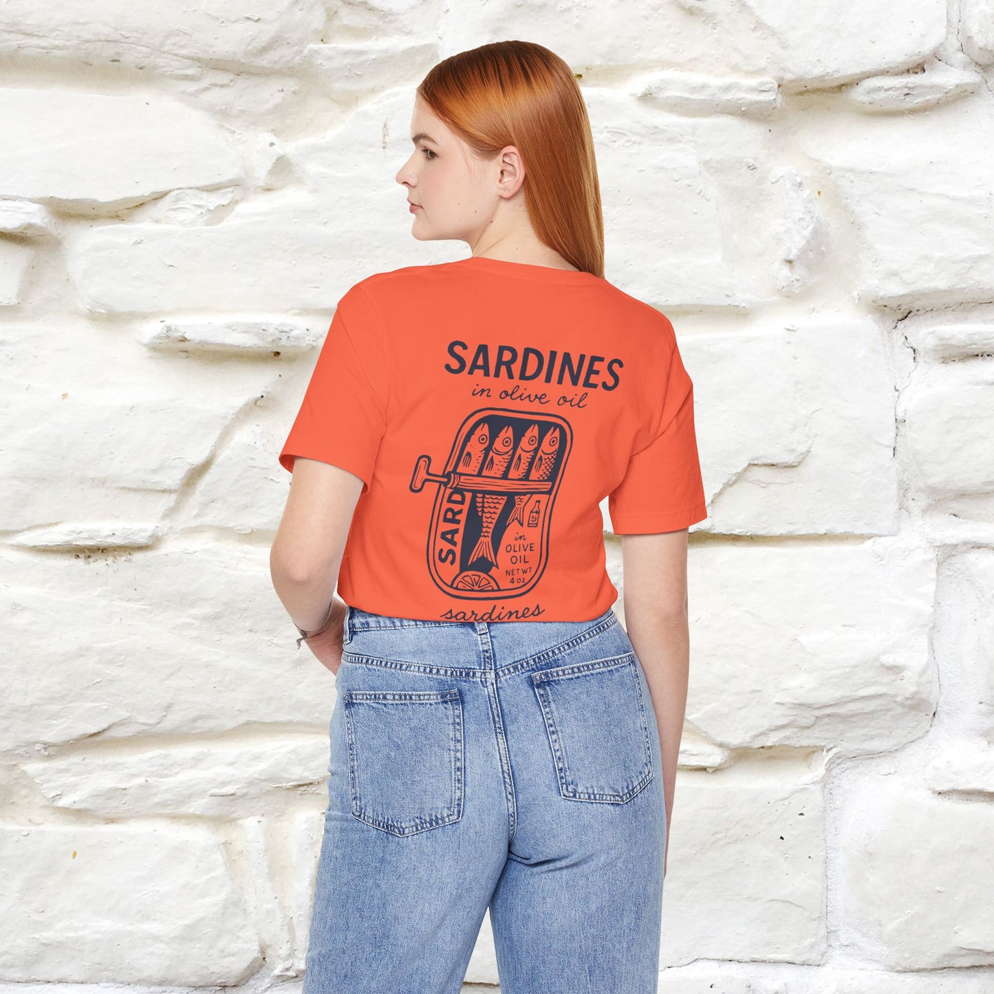 "Sardines In Olive Oil" Cute T-shirt | Front & Back Design|Nunu&Miao Studio