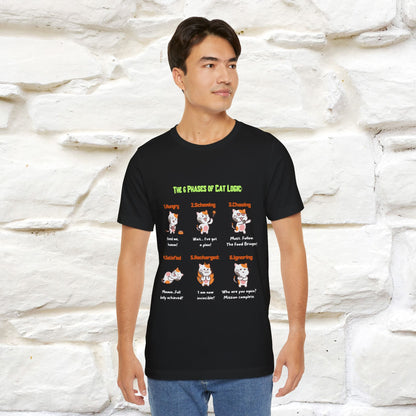 "The 6 Phases of Cat Logic" Hilarious Cat T-Shirt  | Nunu&Miao Studio - Nunu&Miao Studio