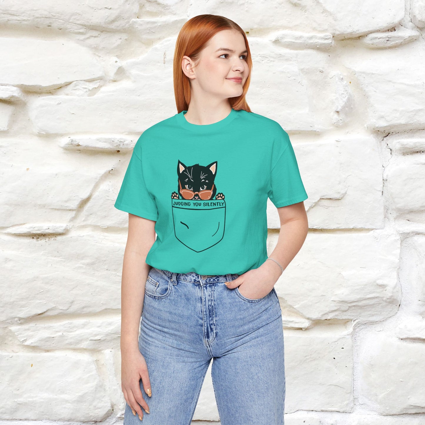 ''Judging You Silently'' | Cat T-Shirt for Men | Nunu&Miao Studio