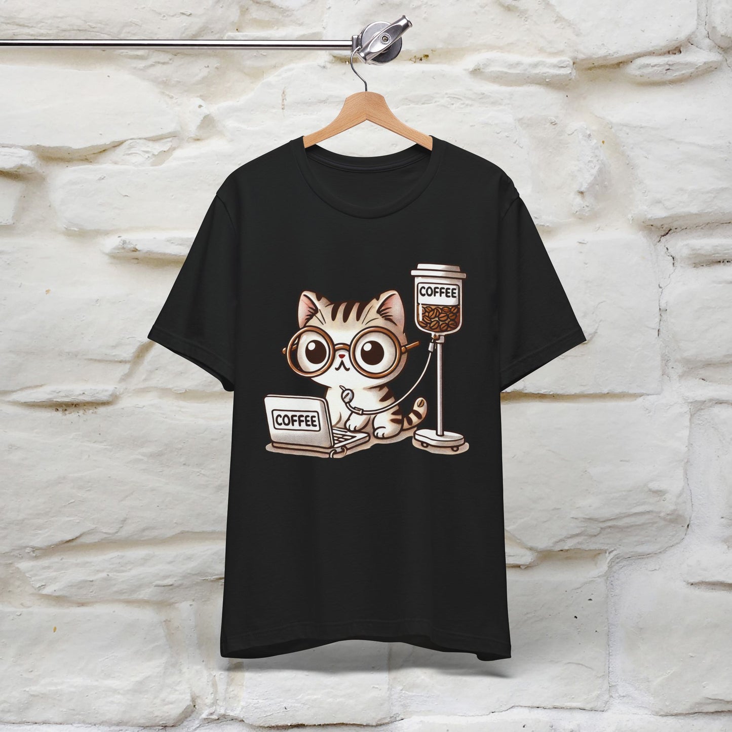 "Coffee Runs Through My Veins" Cat T-shirt for Men & Women | 100% Cotton* | Cat Lover Tee