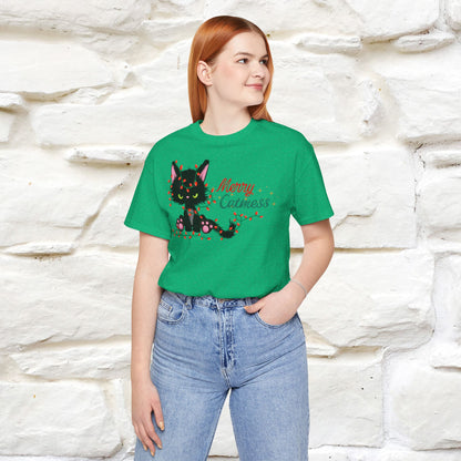 Merry Catmess Cat T-Shirt | Funny Christmas Cat Shirt for Men & Women | 100% Cotton