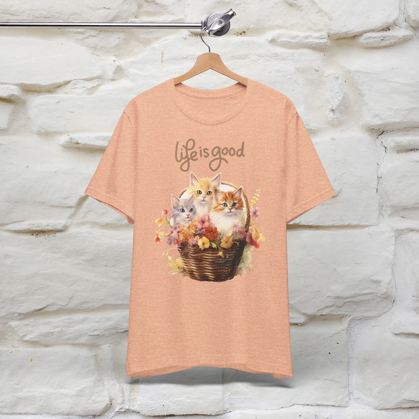 "Blossom Basket Kitten" T-shirt for Women 100% Cotton* - Nunu&Miao Studio