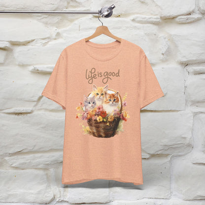 "Blossom Basket Kitten" T-shirt for Women 100% Cotton* - Nunu&Miao Studio