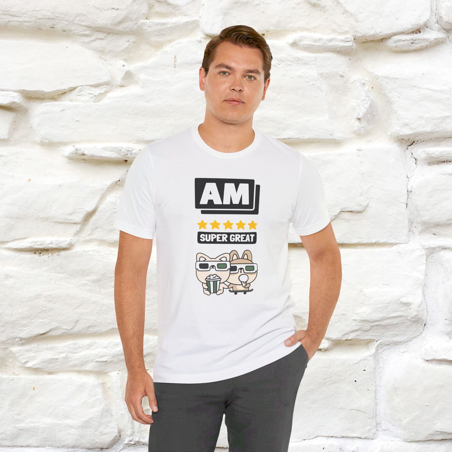 '' I Am Super Great'' T-shirt for Man 100% Cotton* - Nunu&Miao Studio