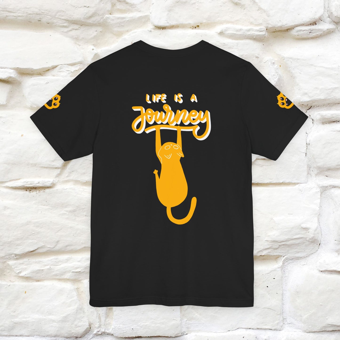 "Life Is A Journey'' Cat T-Shirt | Front & Back Design | Nunu&Miao Studio
