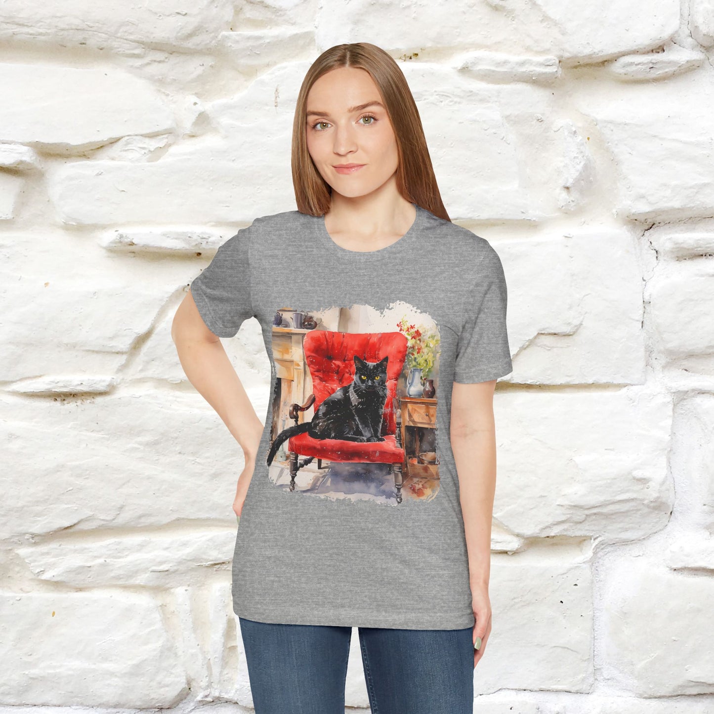 "Chair Majesty with the Black Cat" T-shirt for Women | 100% Cotton*