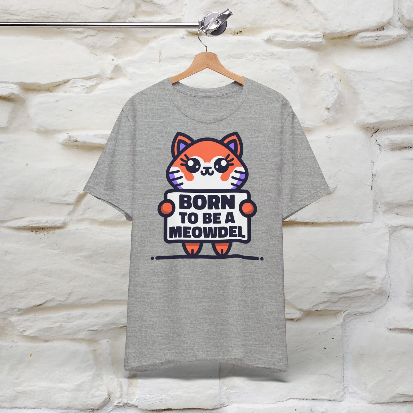 ''Born To Be A Meowdel''  Cat T-shirt for Women 100% Cotton* - Nunu&Miao Studio