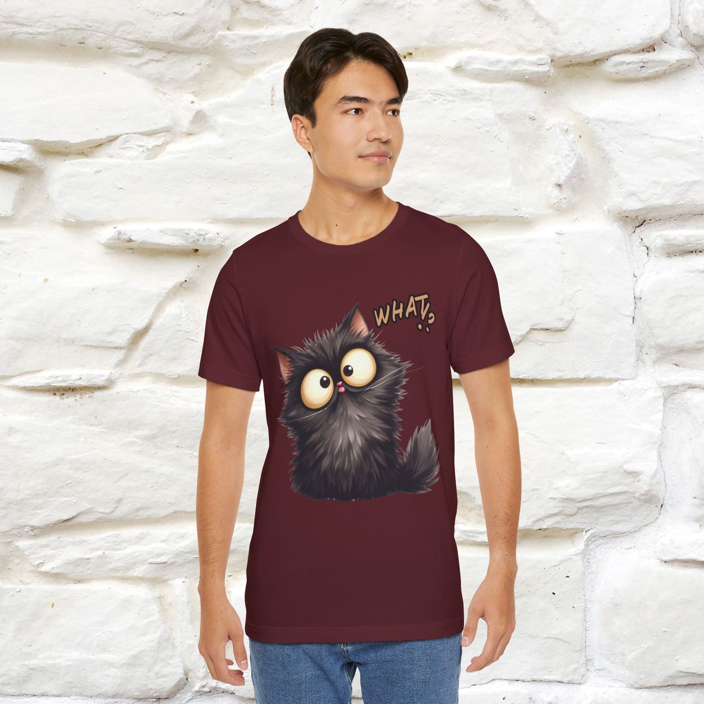 What? Cat T-Shirt for Men & Women | 100% Cotton* Funny & Stylish Tee