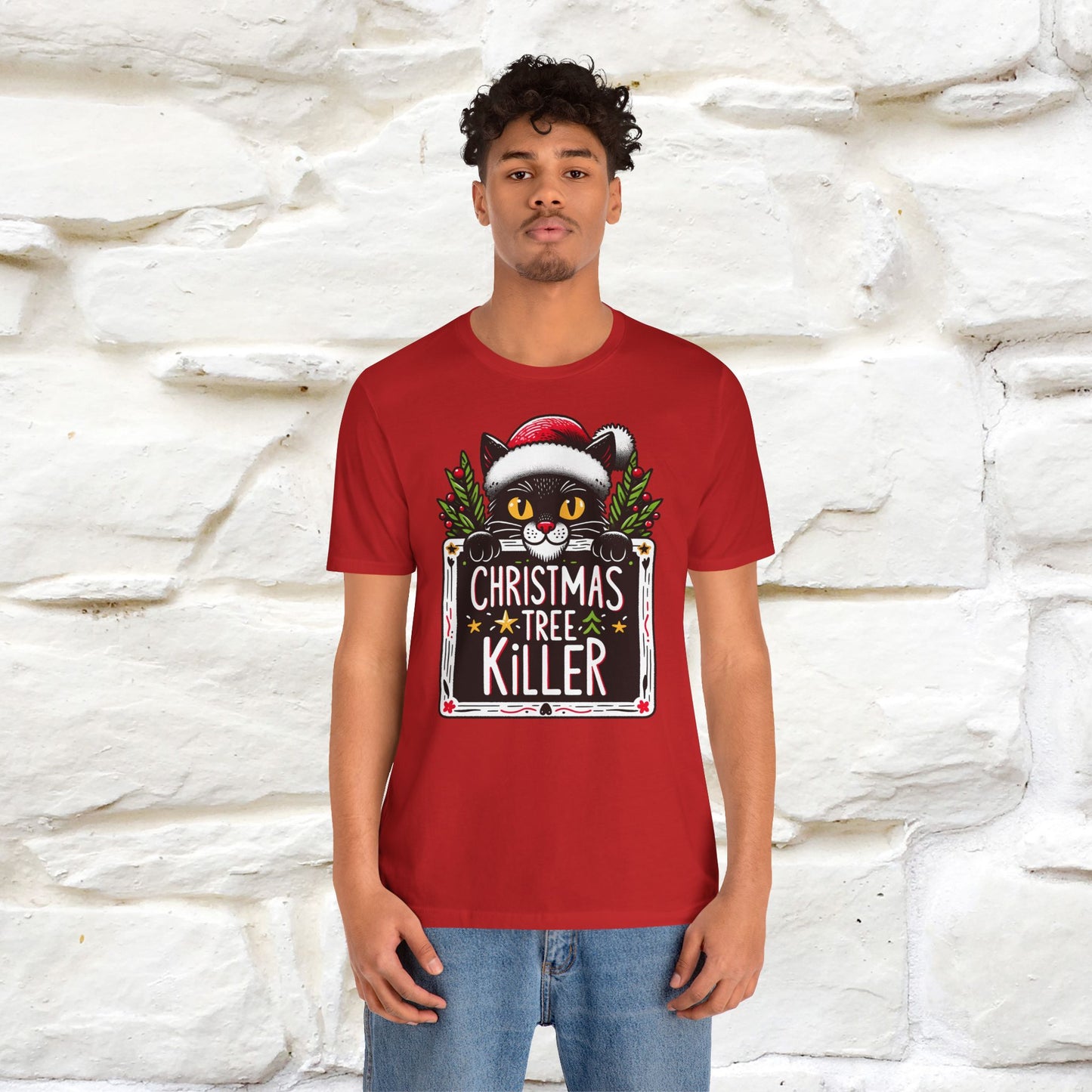 Christmas Tree Killer | Festive Cat Christmas Shirt for Men & Women | 100% Cotton*