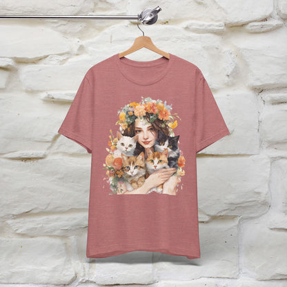 "Blossoming Love" T-shirt for Women 100% Cotton* - Nunu&Miao Studio