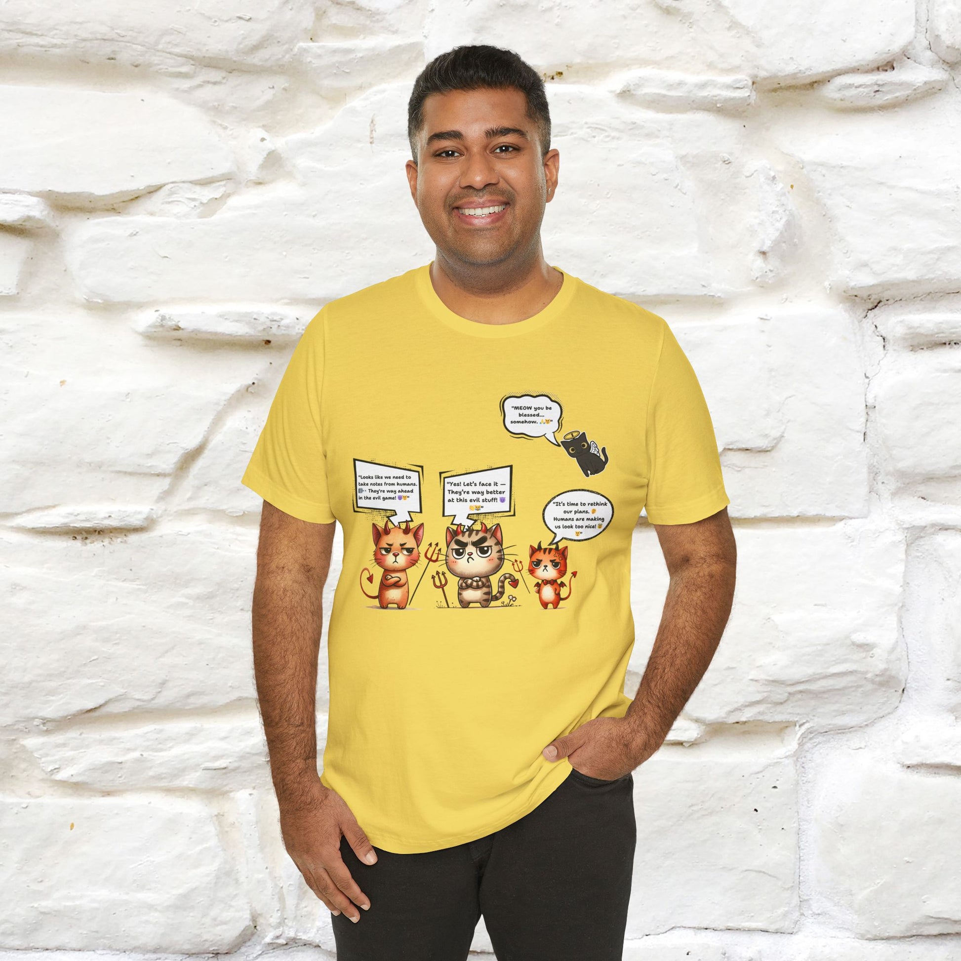 "Humans Are Way Ahead In The Evil Game! 😈😼" Cat  T-shirt |Nunu&Miao Studio - Nunu&Miao Studio