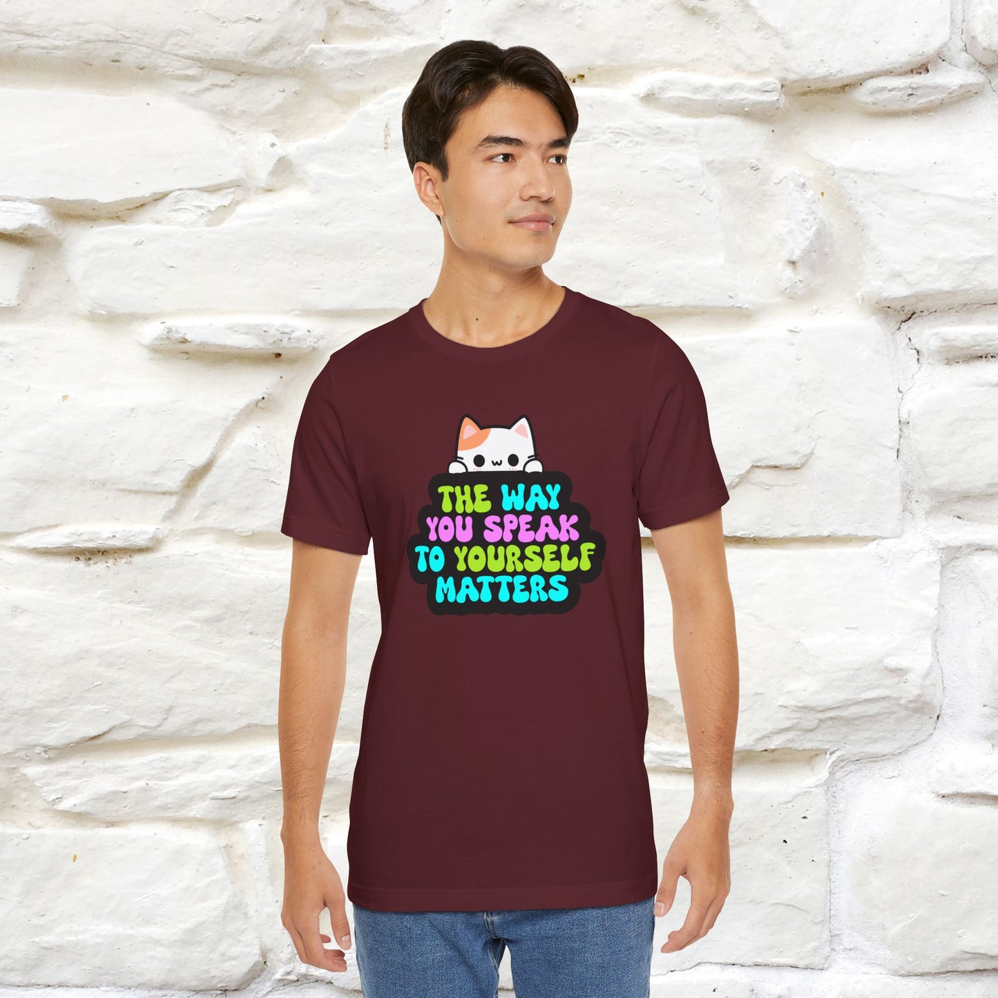 "Il modo in cui parli con te stesso è importante" T-shirt per uomo e donna | 100% cotone*