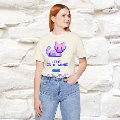 "Life Is A Game, I Am Just Here Fo The Cheat Code" Funny Cat T-Shirt for Men & Women | 100% Cotton*