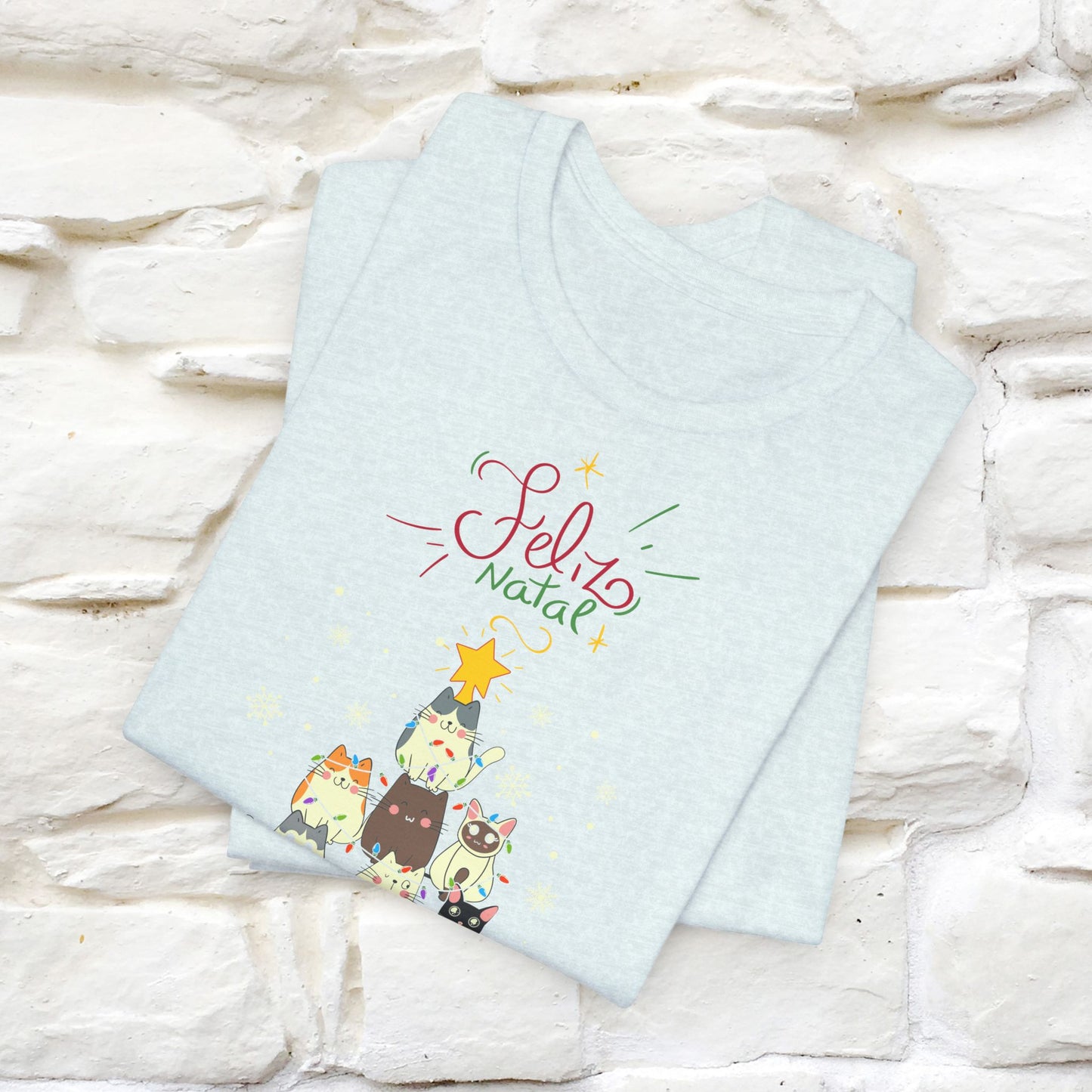 "Feliz Natal" Cat T-shirt for Men & Women | 100% Cotton* 🐾 | Festive Holiday Tee