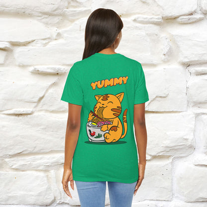 "Yummy" Cat T-shirt for Men & Women | Front & Back Design | 100% Cotton*