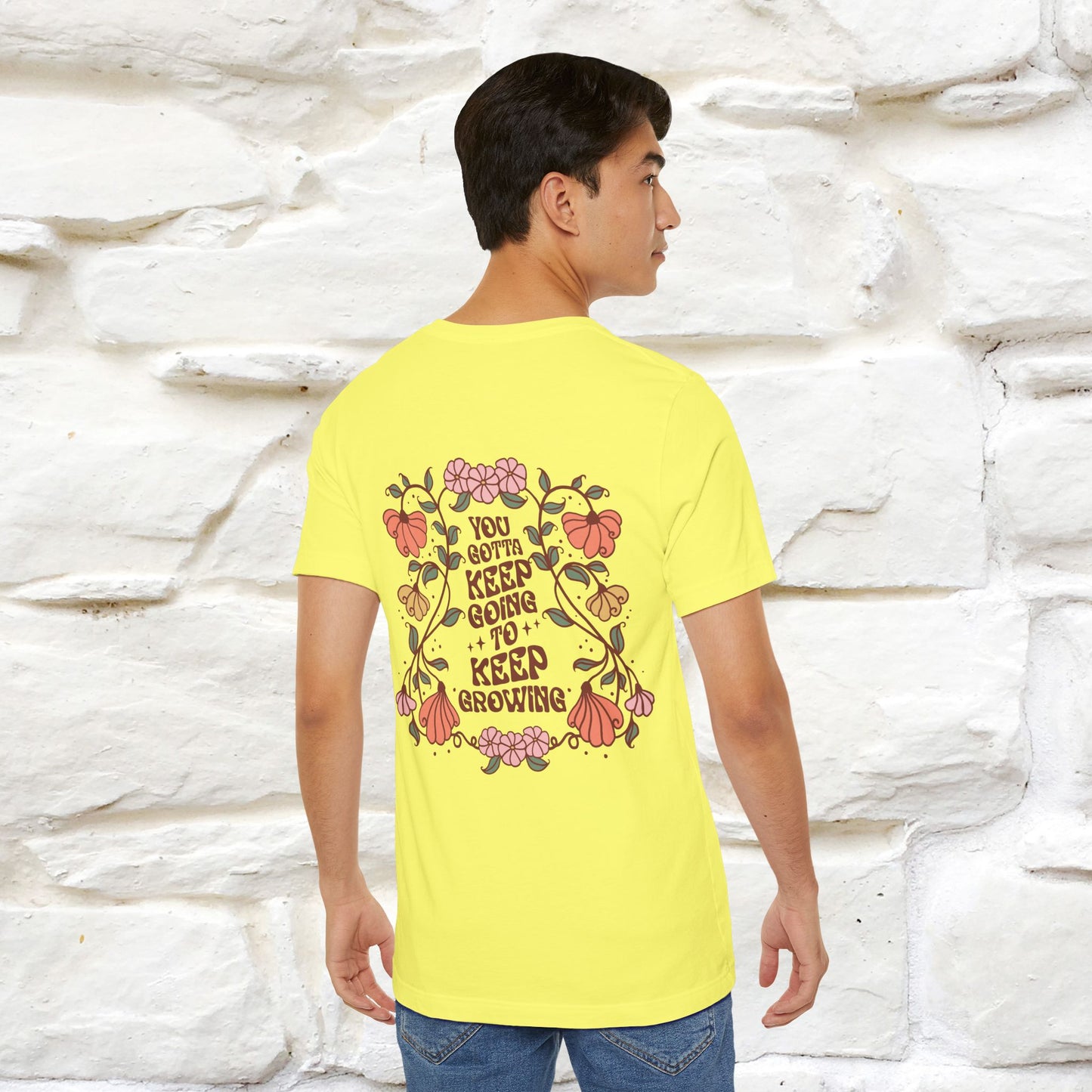 ''You Gotta Keep Going To Keep Growing" Cat T-Shirt| Front & Back Design | Nunu&Miao Studio