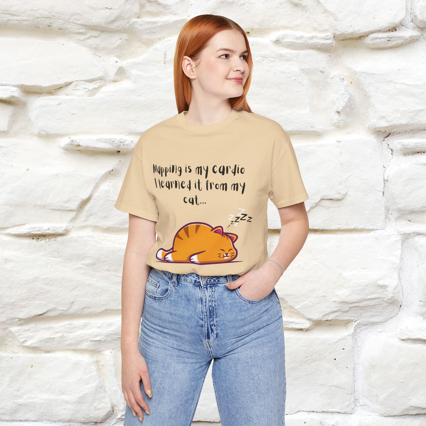 "Napping Is My Cardio, I Learned From My Cat" T-Shirt for Men & Women | 100% Cotton* 🐾