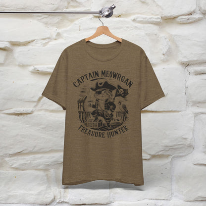 Captain Meowrgan Treasure Hunter T-Shirt | Adventure Cat Tee for Men & Women | 100% Cotton*