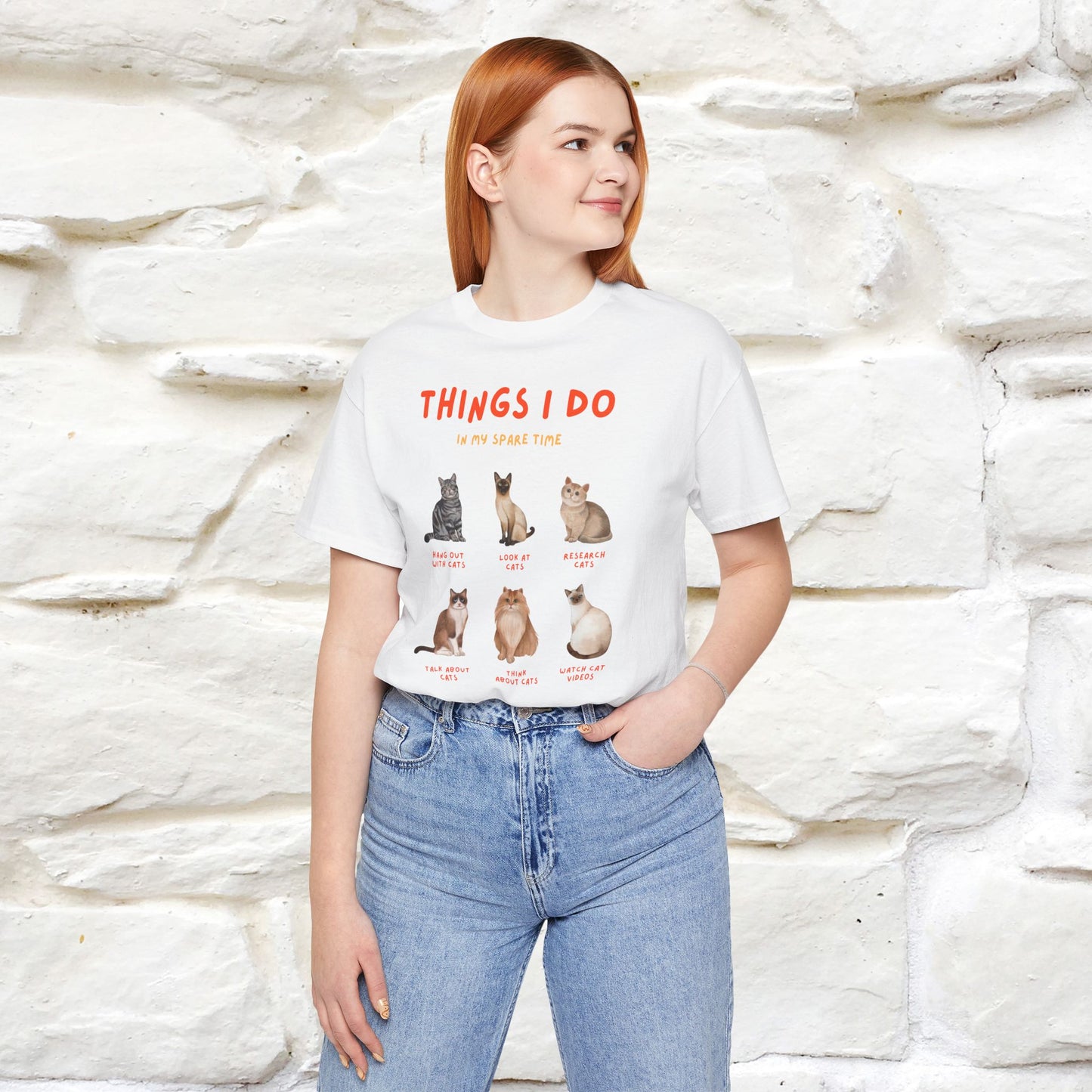 ''Things Humans Do In Their Spare Time"  Cat T-Shirt for Men & Women | 100% Cotton* | Funny & Cozy Vibes for Cat Lovers