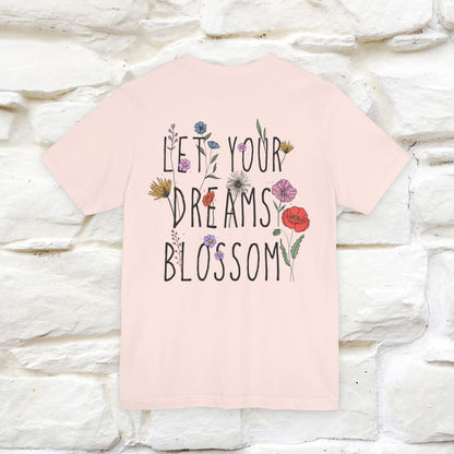 "Let Your Dreams Blossom'' Cat T-Shirt Front and Back Design | Nunu&Miao Studio