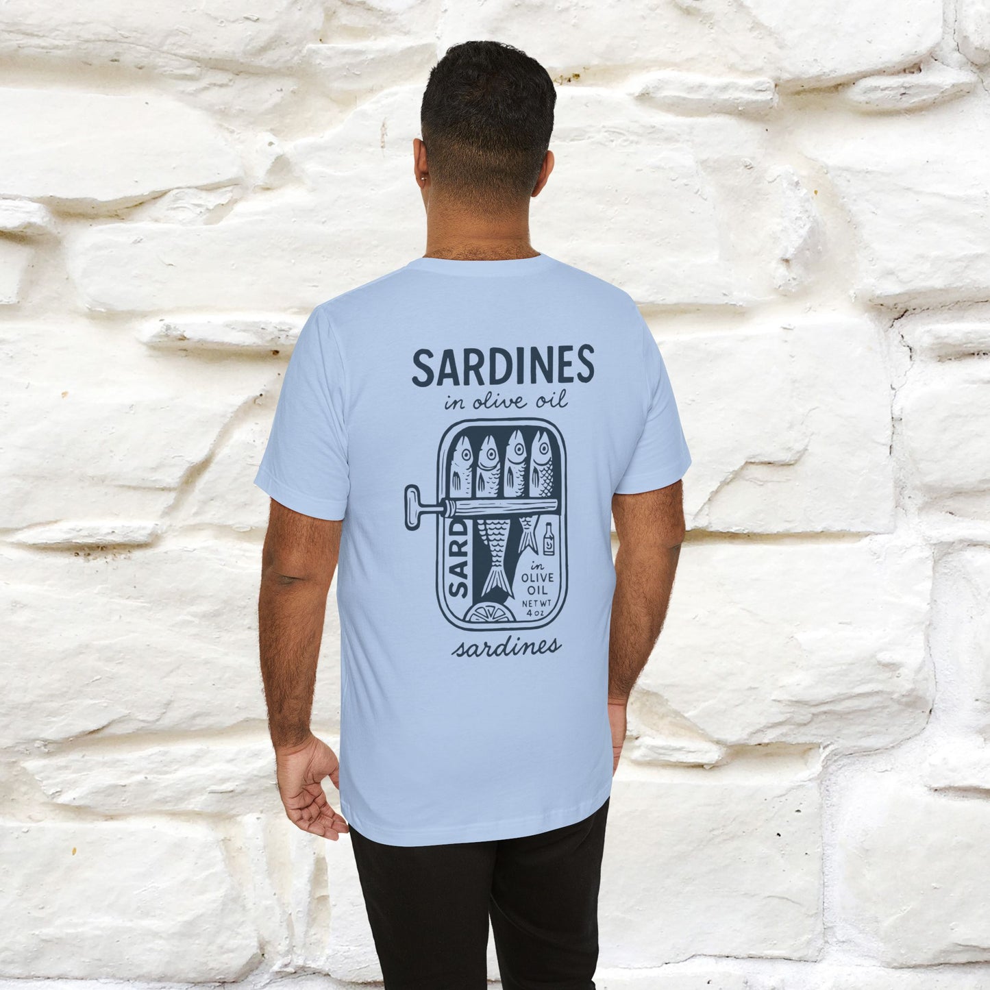 "Sardines In Olive Oil" Cute T-shirt | Front & Back Design|Nunu&Miao Studio