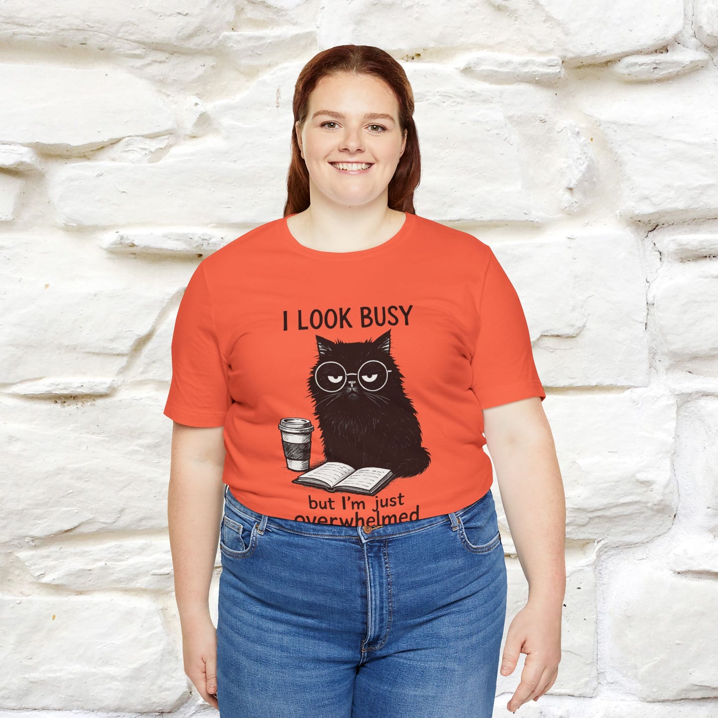 "I Look Busy But I'm Just Overwhelmed" |Cat T-Shirt | Nunu&Miao Studio
