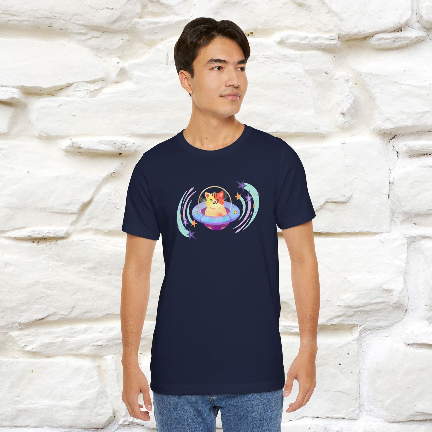 "Stay Positive'' Cat T-Shirt | Front & Back Design | Nunu&Miao Studio