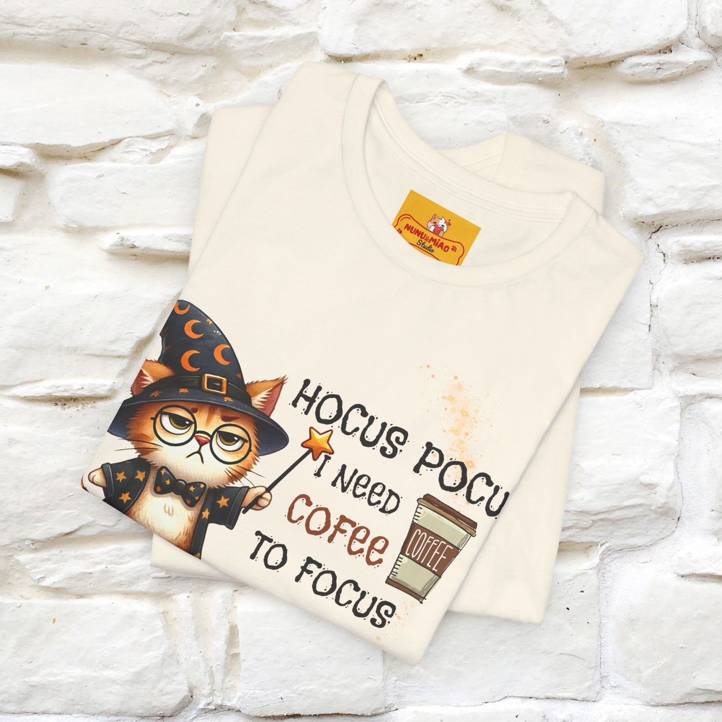 ''Hocus Pocus I Need Coffe To Focus'' Funny Cat Shirt | Nunu&Miao Studio