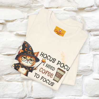 ''Hocus Pocus I Need Coffe To Focus'' Funny Cat Shirt | Nunu&Miao Studio