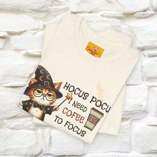 ''Hocus Pocus I Need Coffe To Focus'' Funny Cat Shirt | Nunu&Miao Studio