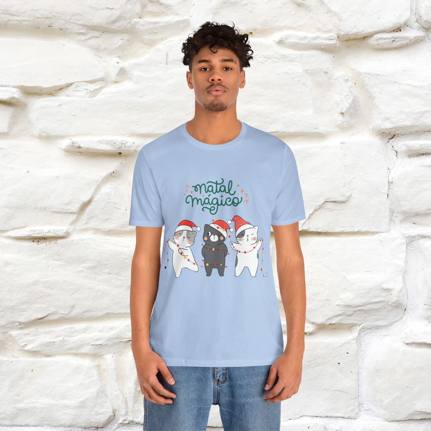 "Natal Magico" Cat T-shirt  |Nunu&Miao Studio - Nunu&Miao Studio