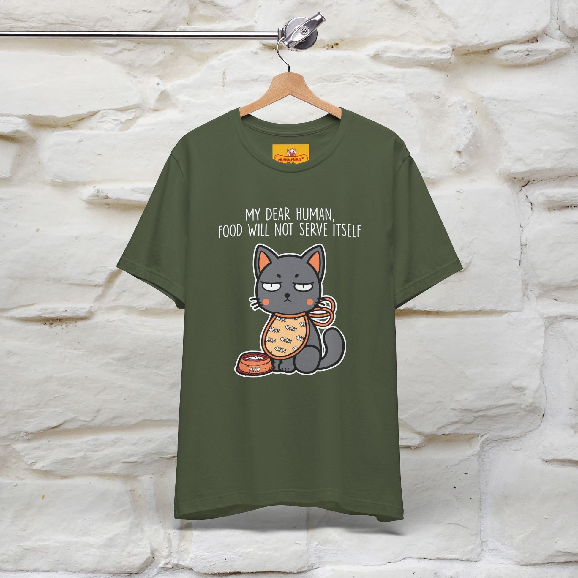 "Dear Human, Food Will Not Serve Itself" |Cat T-Shirt | Nunu&Miao Studio - Nunu&Miao Studio