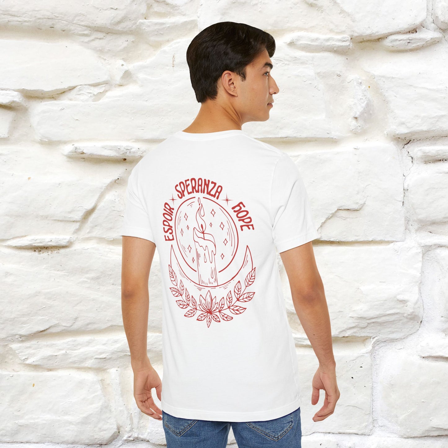 "Espoir Speranza Hope'' Cat T-Shirt Front and Back Design | Nunu&Miao Studio